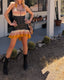 60s Vintage Rare Handmade Leather & Crochet Hippie Dress | Genuine Counterculture Halter Mini