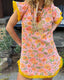 60s Vintage Pink Floral Terry Cloth Mini Dress | Fringe Beach Cover Up