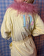 70s Vintage Christian Dior Logo Pastel Yellow Toweling Bathrobe