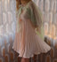 Late 60s Vintage French Pink Pleated Babydoll Mini Slip