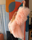 90s Vintage Mongolian Fur Coat | Blush Pink Curly Lamb Jacket