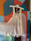 Late 60s Vintage French Pink Pleated Babydoll Mini Slip