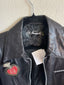 80s Vintage Lily Farouche Black Leather Moto Jacket | Studded Heart “Lily Forever” Embroidered Biker Jacket