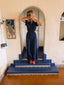 70s Vintage Denim Rainbow Belt Jumpsuit