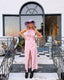 60s Vintage Donald Brooks Art Deco Maxi | Pastel Halter Mod Dress