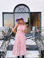 60s Vintage Donald Brooks Art Deco Maxi | Pastel Halter Mod Dress