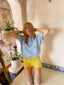 60s Vintage Rare Powder Blue Playboy Bunny Short Sleeve Crewneck