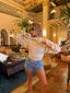 90s Vintage Sonia Rykiel Tie Neck Cropped Knit Sweater | Balloon Sleeve Pullover