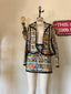 90s Vintage Catherine Coatney Pop Art Comic Print Jacket & Mini Skirt Set | Graphic Novelty Two Piece