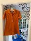70s Vintage Cammi Orange Velvet Mini Dress