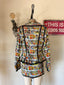 90s Vintage Catherine Coatney Pop Art Comic Print Jacket & Mini Skirt Set | Graphic Novelty Two Piece