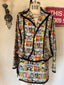 90s Vintage Catherine Coatney Pop Art Comic Print Jacket & Mini Skirt Set | Graphic Novelty Two Piece