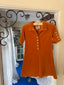 70s Vintage Cammi Orange Velvet Mini Dress