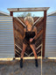 90s Vintage ROGIANI Netted Macramé Beaded Black Mesh Duster y2k