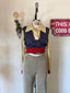 70s Vintage Paul Maris San Francisco Knit Polo | Mod Plaid Color Block Cropped Sweater