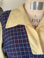 70s Vintage Paul Maris San Francisco Knit Polo | Mod Plaid Color Block Cropped Sweater