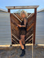 90s Vintage ROGIANI Netted Macramé Beaded Black Mesh Duster y2k