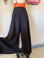 70s Vintage Lilli Diamond Black + Orange High Waist Suspender Wide Leg Palazzo Pants