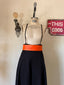 70s Vintage Lilli Diamond Black + Orange High Waist Suspender Wide Leg Palazzo Pants