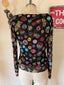 90s Vintage Escada Sheer Mesh Graphic Print Top