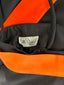 70s Vintage Lilli Diamond Black + Orange High Waist Suspender Wide Leg Palazzo Pants