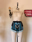 Contemporary Karina Grimaldi Beaded Hot Shorts | Black & Blue Embellished Statement Shorts