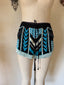 Contemporary Karina Grimaldi Beaded Hot Shorts | Black & Blue Embellished Statement Shorts