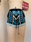 Contemporary Karina Grimaldi Beaded Hot Shorts | Black & Blue Embellished Statement Shorts