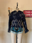 Contemporary Karina Grimaldi Beaded Hot Shorts | Black & Blue Embellished Statement Shorts