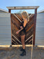 90s Vintage ROGIANI Netted Macramé Beaded Black Mesh Duster y2k