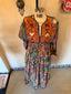 Vintage Spring 1994 Moschino Couture Embroidered Paisley Maxi | Mirrorwork Bohemian Runway Dress