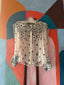 00s Burberry Sheer Polka Dot Silk Blouse | Black White Chiffon Nova Check Cuff Tie Neck Top y2k