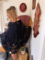 20s Antique Vintage Sheer Black Lace Cape | Edwardian Silk Chiffon Evening Cape