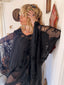 20s Antique Vintage Sheer Black Lace Cape | Edwardian Silk Chiffon Evening Cape
