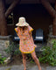 60s Vintage Pink Floral Terry Cloth Mini Dress | Fringe Beach Cover Up