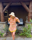 60s Vintage Pink Floral Terry Cloth Mini Dress | Fringe Beach Cover Up