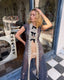 90s Vintage La Perla Sheer Mesh Ruched Slip | Apricot Lace Lingerie Mini Dress y2k