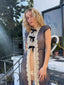 40s Vintage Sheer Swiss Dot Editorial Duster | Victorian Revival Lace Ribbon Bow Overlay Gown