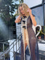 40s Vintage Sheer Swiss Dot Editorial Duster | Victorian Revival Lace Ribbon Bow Overlay Gown