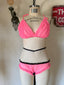 60s Vintage Bubblegum Pink Sheer Peignoir Bralette & Panty Set | Three Piece Lingerie Ensemble