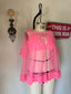 60s Vintage Bubblegum Pink Sheer Peignoir Bralette & Panty Set | Three Piece Lingerie Ensemble