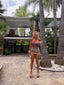 Contemporary Farradas Knits Rainbow Crochet Mini Dress | Handmade Neon Open Knit Resort Dress