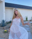 40s Vintage White Lace Sheer Slip Boho Bridal Lingerie Dress