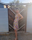 80s Vintage Betsey Johnson Floral Handkerchief Midi | Chartreuse Garden Party Silk Dress