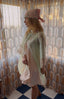 50s Vintage Sheer Mint Green Peignoir Robe | Lace Trim Chiffon Duster