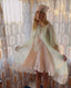 50s Vintage Sheer Mint Green Peignoir Robe | Lace Trim Chiffon Duster