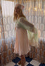 50s Vintage Sheer Mint Green Peignoir Robe | Lace Trim Chiffon Duster