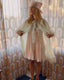 50s Vintage Sheer Mint Green Peignoir Robe | Lace Trim Chiffon Duster