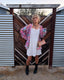 80s Vintage Paula Sweet Muslin Mink Pastel Patchwork Fringe Cardigan | Shag Ribbon Sweater