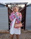 80s Vintage Paula Sweet Muslin Mink Pastel Patchwork Fringe Cardigan | Shag Ribbon Sweater